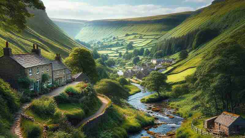 10-Mile Hike through Swaledale: A Journey from Keld to Reeth, Concept art for illustrative purpose, tags: von nach die swaledale - Monok